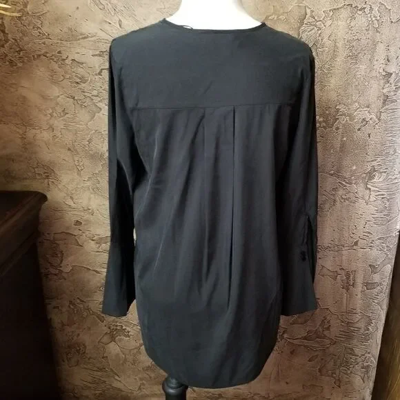 Zara Basic long sleeve silky black tunic size XS - Picture 2 of 4